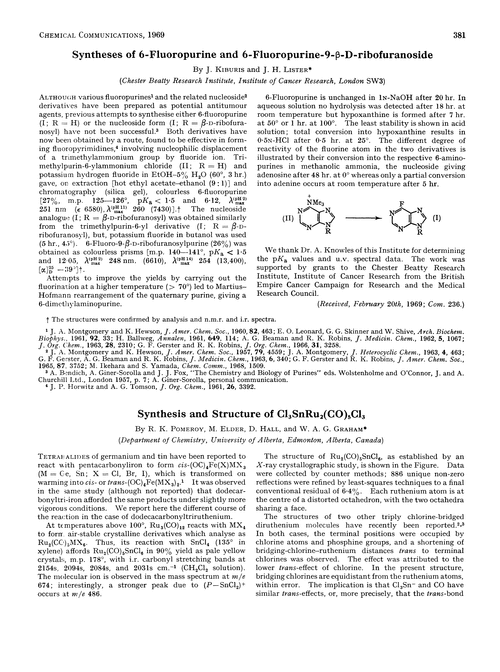 Syntheses of 6-fluoropurine and 6-fluoropurine-9-β-D-ribofuranoside