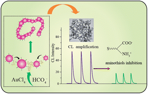 Graphical abstract: Chemiluminescence sensing of aminothiols in biological fluids using peroxymonocarbonate-prepared networked gold nanoparticles