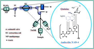Graphical abstract: Automatic miniaturized flow methodology with in-line solid-phase extraction for quinine determination in biological samples