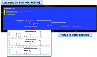 Graphical abstract: Automated dynamic headspace followed by a comprehensive two-dimensional gas chromatography full scan time-of-flight mass spectrometry method for screening of volatile organic compounds (VOCs) in water