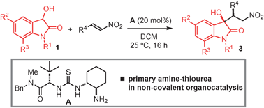 Graphical abstract: Dioxindole in asymmetric catalytic synthesis: direct access to 3-substituted 3-hydroxy-2-oxindoles via 1,4-additions to nitroalkenes
