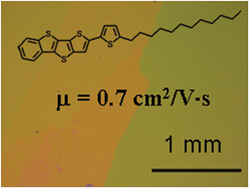 Graphical abstract: An asymmetric oligomer based on thienoacene for solution processed crystal organic thin-film transistors