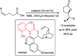 Graphical abstract: Enantioselective bromolactonization of cis-1,2-disubstituted olefinic acids using an amino-thiocarbamate catalyst
