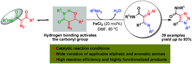 Graphical abstract: Intramolecular hydrogen bonding-assisted cyclocondensation of α-diazoketones with various amines: a strategy for highly efficient Wolff 1,2,3-triazole synthesis