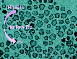Graphical abstract: Hollow ruthenium nanoparticles with small dimensions derived from Ni@Ru core@shell structure: synthesis and enhanced catalytic dehydrogenation of ammonia borane