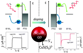 Graphical abstract: Modulating the n- and p-type photoelectrochemical behavior of zinc copper indium sulfide quantum dots by an electrochemical treatment