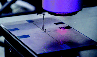 Graphical abstract: Lab-on-a-Chip device with laser-patterned polymer electrodes for high voltage application and contactless conductivity detection