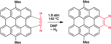 Graphical abstract: Diels–Alder cycloaddition of acetylene gas to a polycyclic aromatic hydrocarbon bay region