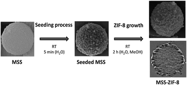Graphical abstract: Ordered mesoporous silica–(ZIF-8) core–shell spheres