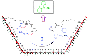 Graphical abstract: Heterogeneous asymmetric Henry–Michael one-pot reaction synergically catalyzed by grafted chiral bases and inherent achiral hydroxyls on mesoporous silica surface