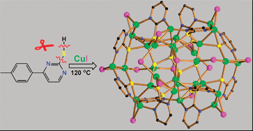 Graphical abstract: [Cu30I16(mtpmt)12(μ10-S4)]: an unusual 30-membered copper(i) cluster derived from the C–S bond cleavage and its use in heterogeneous catalysis