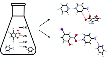 Graphical abstract: Crystalline adducts of some substituted salicylic acids with 4-aminopyridine, including hydrates and solvates: contact and separated ionic complexes with diverse supramolecular synthons