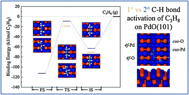 Graphical abstract: Pathways for C–H bond cleavage of propane σ-complexes on PdO(101)