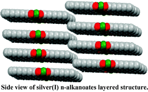 Graphical abstract: Structural, odd–even chain alternation and thermal investigation of a homologous series of anhydrous silver(i) n-alkanoates