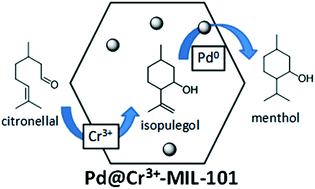 Graphical abstract: MOFs as multifunctional catalysts: One-pot synthesis of menthol from citronellal over a bifunctional MIL-101 catalyst