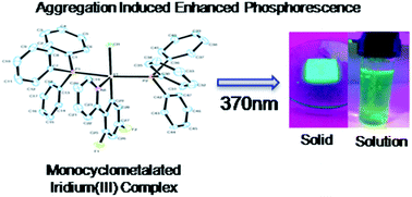 Graphical abstract: One-pot synthesis of strong solid state emitting mono-cyclometalated iridium(iii) complexes: study of their aggregation induced enhanced phosphorescence