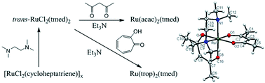 Graphical abstract: Synthesis and X-ray structure of ruthenium bis(acetylacetonate)(N,N,N′,N′-tetramethylethylenediamine)