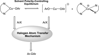 Graphical abstract: Proposal for halogen atom transfer mechanism for Ullmann O-arylation of phenols with aryl halides