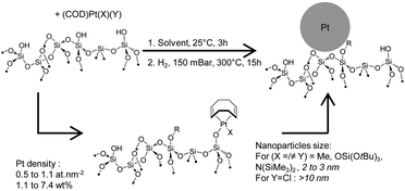 Graphical abstract: From well-defined Pt(ii) surface species to the controlled growth of silica supported Pt nanoparticles