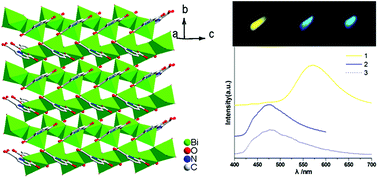 Graphical abstract: Incorporating different secondary building units of {Bi2}, {Bi8} and {Bi10} to construct diversity of luminescent bismuth–organic frameworks