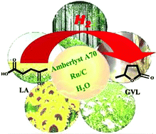 Graphical abstract: A sustainable process for the production of γ-valerolactone by hydrogenation of biomass-derived levulinic acid