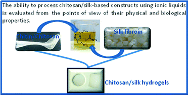Graphical abstract: The use of ionic liquids in the processing of chitosan/silk hydrogels for biomedical applications