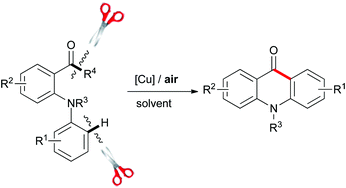 Graphical abstract: Copper-catalyzed C–C bond cleavage and intramolecular cyclization: an approach toward acridones