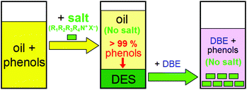 Graphical abstract: Separation of phenol from model oils with quaternary ammonium salts via forming deep eutectic solvents