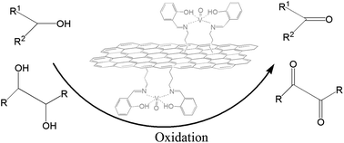Graphical abstract: Grafting of oxo-vanadium Schiff base on graphene nanosheets and its catalytic activity for the oxidation of alcohols