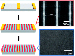 Graphical abstract: Large-area, highly oriented lamellar block copolymer nanopatterning directed by graphoepitaxially assembled cylinder nanopatterns
