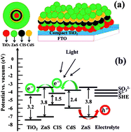 Graphical abstract: Effect of ZnS and CdS coating on the photovoltaic properties of CuInS2-sensitized photoelectrodes