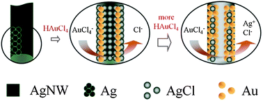 Graphical abstract: One dimensional Ag/Au/AgCl nanocomposites stemmed from Ag nanowires for electrocatalysis of oxygen reduction