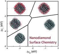 Graphical abstract: Surface phase diagram and thermodynamic stability of functionalisation of nanodiamonds