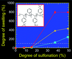 Graphical abstract: Midblock sulfonation of a model long-chain poly(p-tert-butylstyrene-b-styrene-b-p-tert-butylstyrene) triblock copolymer