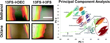 Graphical abstract: Combinatorial wetting in colour: an optofluidic nose