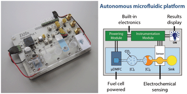 Graphical abstract: Fuel cell-powered microfluidic platform for lab-on-a-chip applications: Integration into an autonomous amperometric sensing device