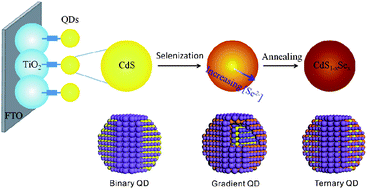 Graphical abstract: Surface ion transfer growth of ternary CdS1−xSex quantum dots and their electron transport modulation