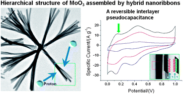 Graphical abstract: Structure and compositional control of MoO3 hybrids assembled by nanoribbons for improved pseudocapacitor rate and cycle performance