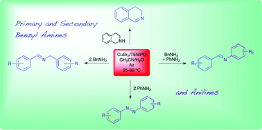 Graphical abstract: Simple copper/TEMPO catalyzed aerobic dehydrogenation of benzylic amines and anilines