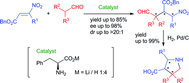 Graphical abstract: Enantioselective synthesis of gabapentin analogues via organocatalytic asymmetric Michael addition of α-branched aldehydes to β-nitroacrylates