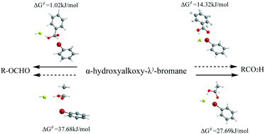 Graphical abstract: Theoretical study on the hypervalent λ3-bromane strategy for Baeyer–Villiger oxidation of benzaldehyde and acetaldehyde: rearrangement mechanism