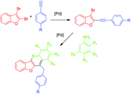 Graphical abstract: Pyrrole versus quinoline formation in the palladium catalyzed reaction of 2-alkynyl-3-bromothiophenes and 2-alkynyl-3-bromofurans with anilines. A combined experimental and computational study