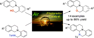 Graphical abstract: Room temperature synthesis of isoquino[2,1-a][3,1]oxazine and isoquino[2,1-a]pyrimidine derivatives via visible light photoredox catalysis