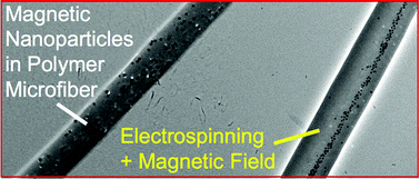 Graphical abstract: Magnetic field-induced alignment of nanoparticles in electrospun microfibers