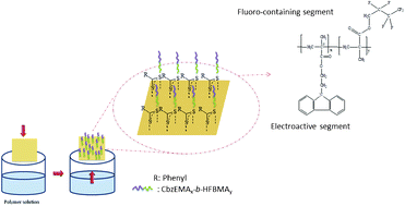 Graphical abstract: Well-defined fluoro- and carbazole-containing diblock copolymers: synthesis, characterization and immobilization onto Au-coated silicon surfaces