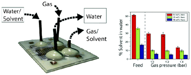 Graphical abstract: Nitrogen supported solvent evaporation using continuous-flow microfluidics