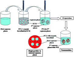 Graphical abstract: Modified double emulsion process as a new route to prepare submicron biodegradable magnetic/polycaprolactone particles for in vivo theranostics