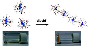 Graphical abstract: Instantaneous and reversible gelation of organically grafted polyoxometalate complexes with dicarboxylic acids