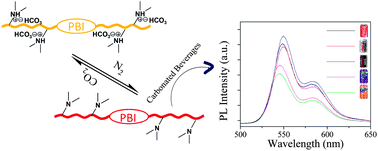 Graphical abstract: CO2-triggered fluorescence “turn-on” response of perylene diimide-containing poly(N,N-dimethylaminoethyl methacrylate)