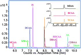 Graphical abstract: Determination of ten haloacetic acids in water using gas chromatography-triple quadrupole mass spectrometry